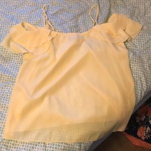 Yellow off the shoulder tank